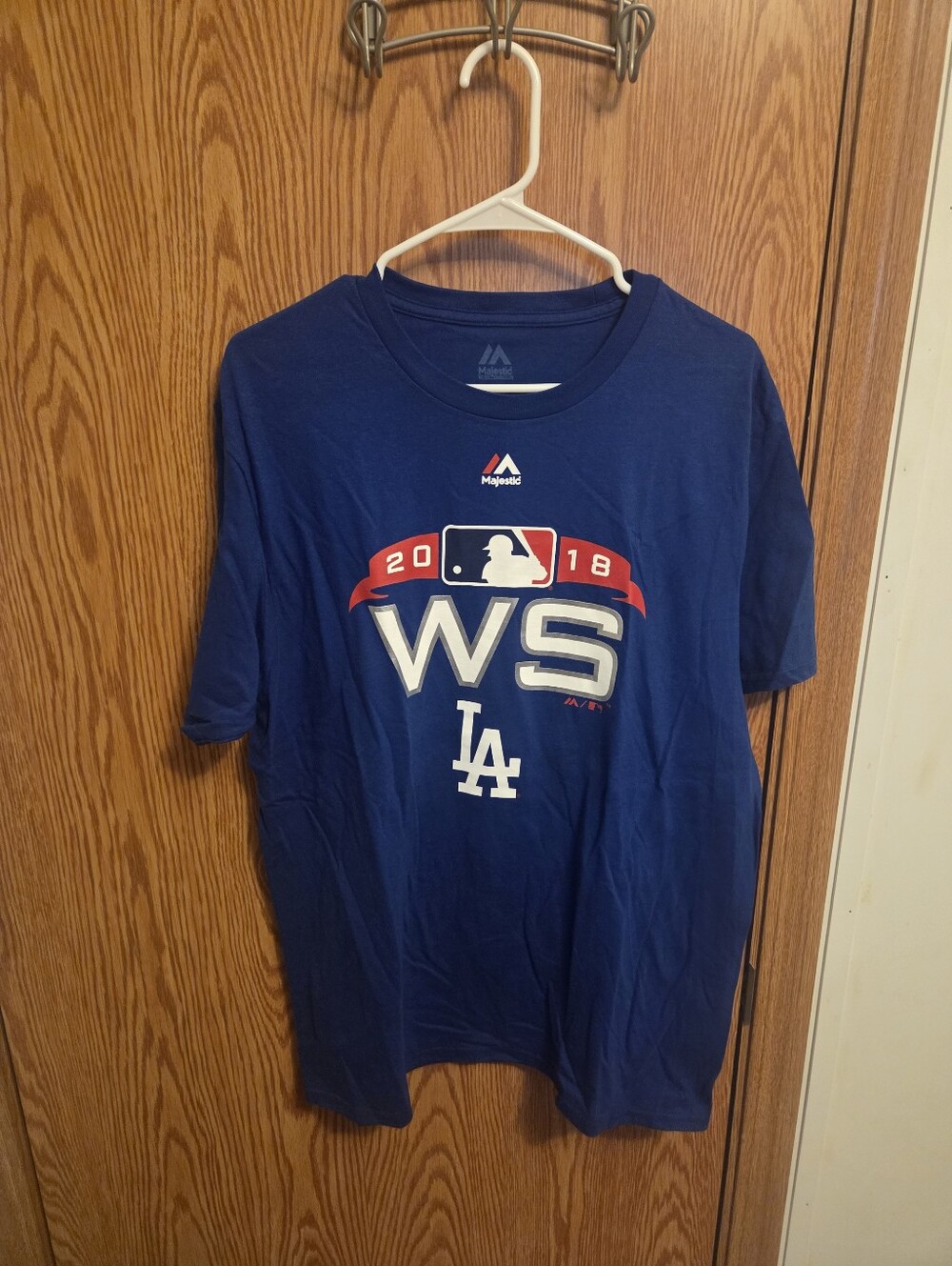 Majestic Los Angeles Dodgers 2018 World Series Shirt Sz L Men's NWOT MLB